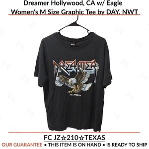Dreamer Hollywood, CA w/ Eagle M Size Women’s Graphic Tee by DAY, NWT